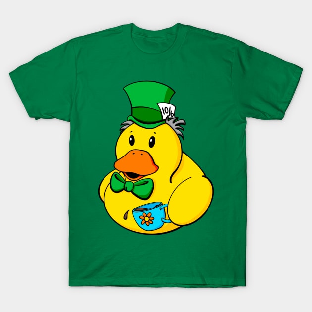 Mad Hatter Rubber Duck T-Shirt by Alisha Ober Designs